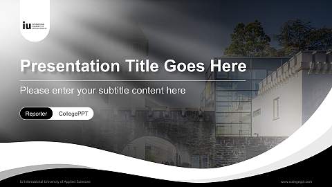 IU International University of Applied Sciences Lecture Sharing and Networking Event PPT Template