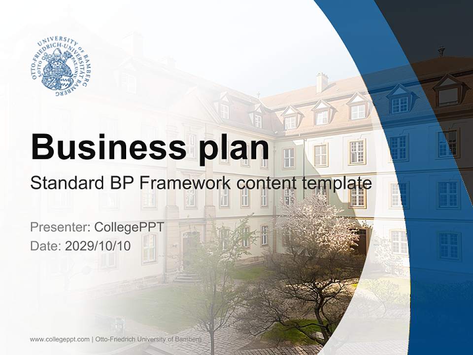 Otto-Friedrich University of Bamberg Competition/Entrepreneurship Contest PPT Template4:3 ratio PPT effect preview image9
