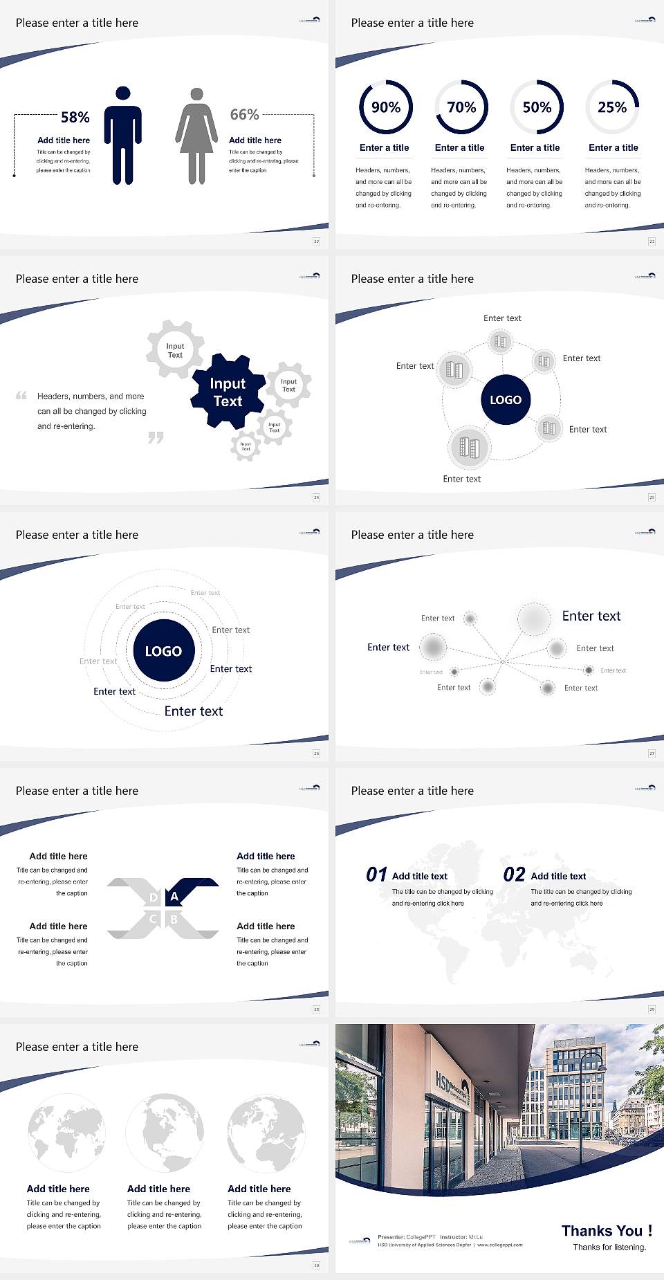 HSD University of Applied Sciences Döpfer Course/Courseware Creation PPT Template4:3 ratio PPT effect preview image4