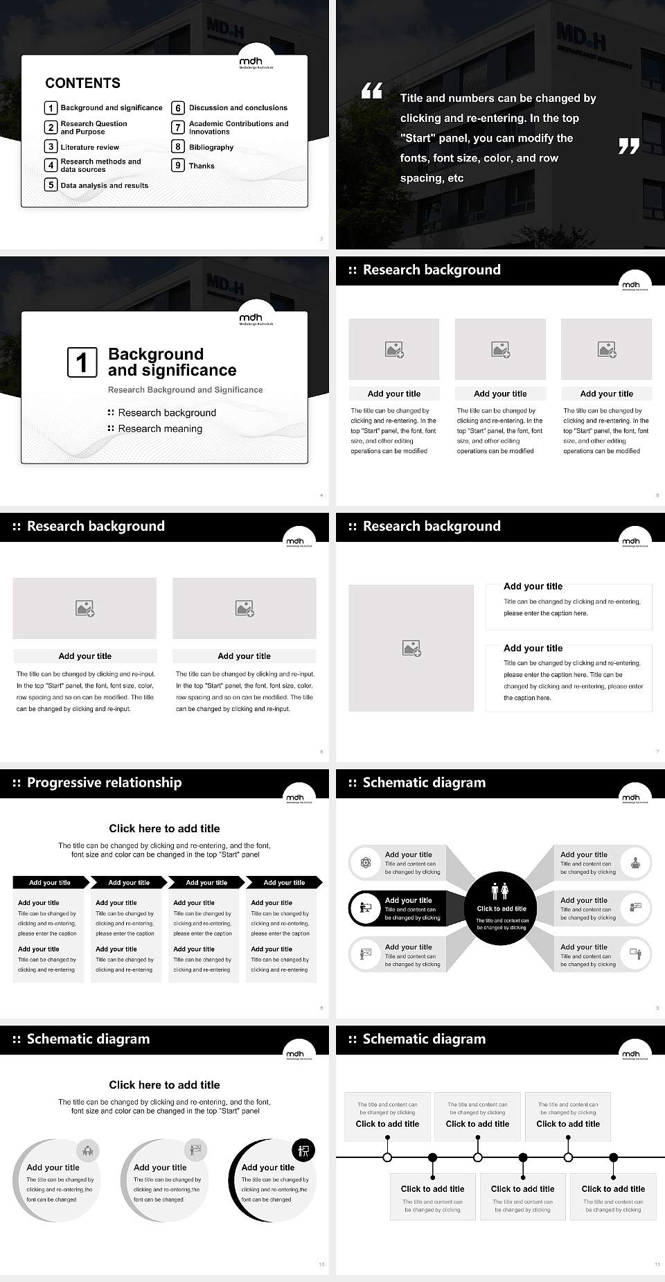 Mediadesign University of Applied Sciences Graduation Thesis Defense PPT Template4:3 ratio PPT effect preview image2