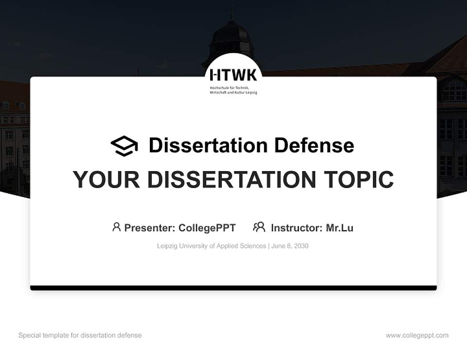 Leipzig University of Applied Sciences Graduation Thesis Defense PPT Template4:3 ratio PPT effect preview image7
