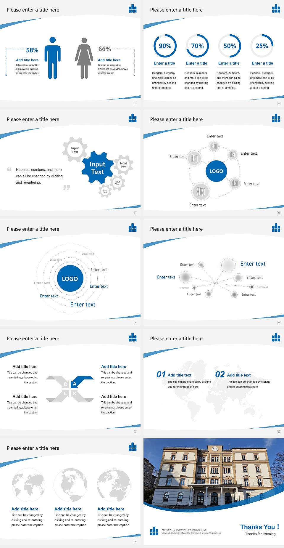 Mittweida University of Applied Sciences Course/Courseware Creation PPT Template4:3 ratio PPT effect preview image4