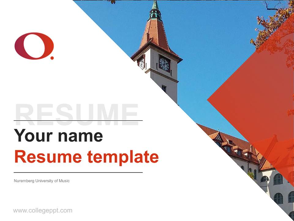 Nuremberg University of Music Resume PPT Template4:3 ratio PPT effect preview image5