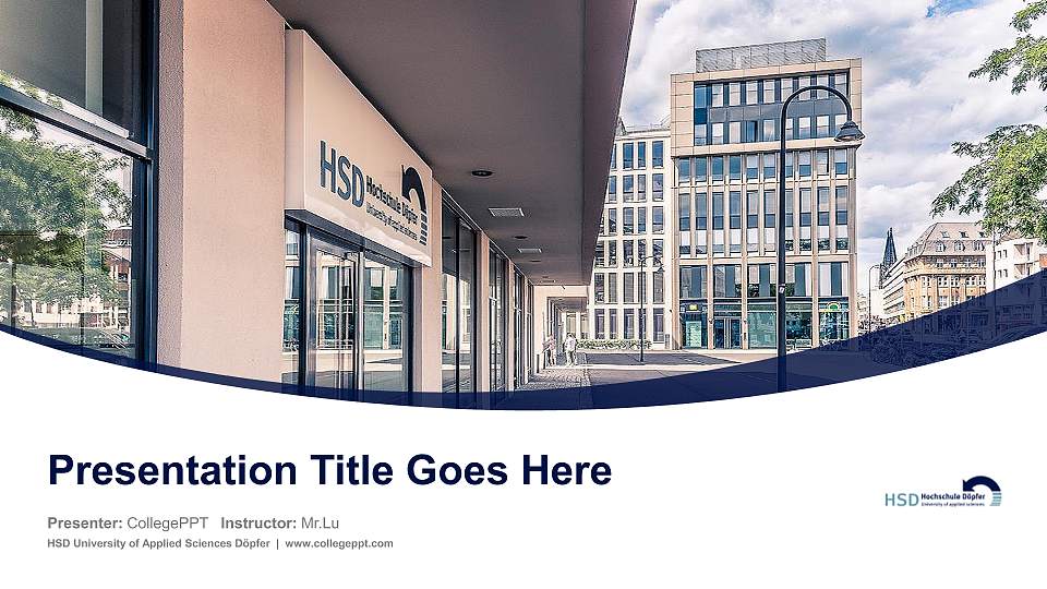 HSD University of Applied Sciences Döpfer Course/Courseware Creation PPT Template16:9 ratio PPT effect preview image