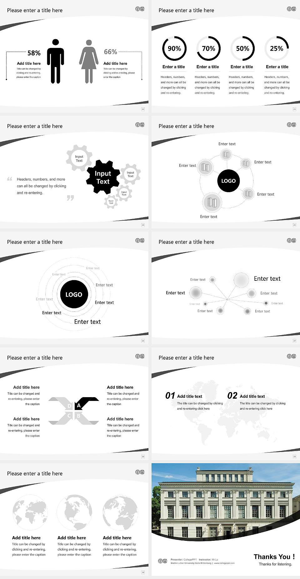 Martin Luther University Halle-Wittenberg Course/Courseware Creation PPT Template4:3 ratio PPT effect preview image4