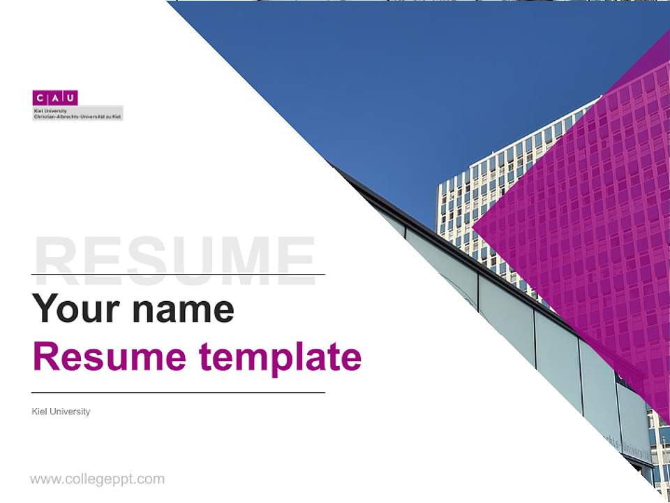 Kiel University Resume PPT Template4:3 ratio PPT effect preview image5