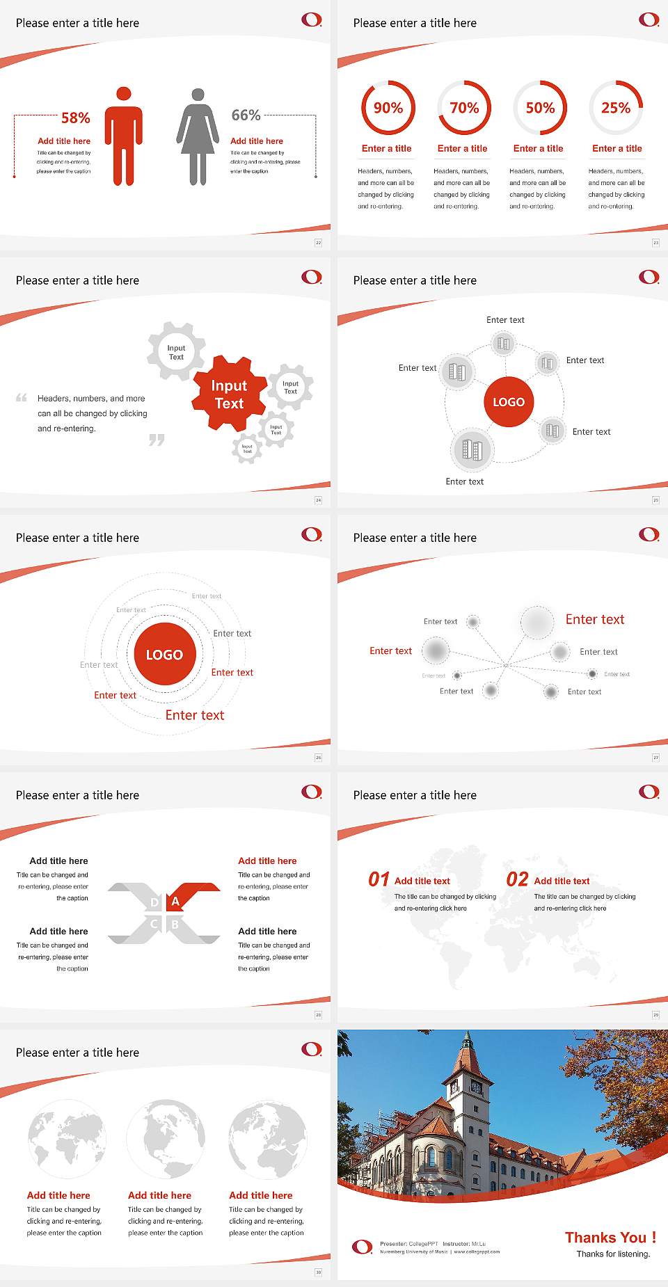 Nuremberg University of Music Course/Courseware Creation PPT Template4:3 ratio PPT effect preview image4