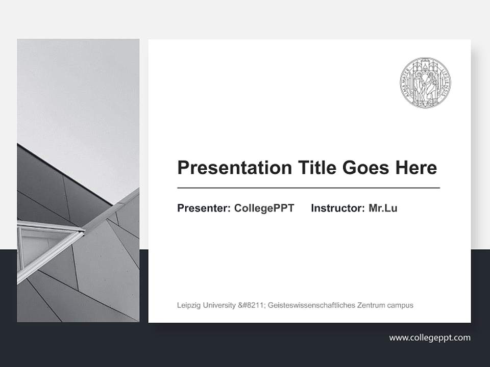 Leipzig University – Geisteswissenschaftliches Zentrum campus General PPT Template4:3 ratio PPT effect preview image6