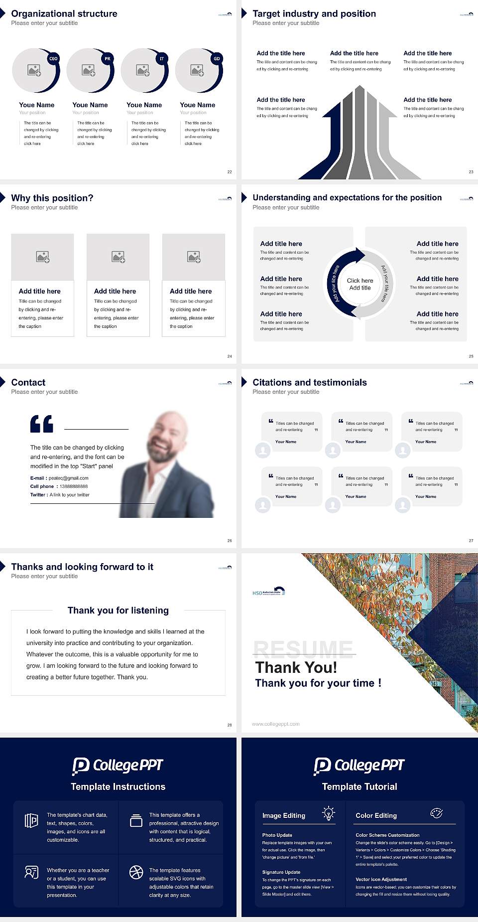 HSD University of Applied Sciences Döpfer – Hamburg campus Resume PPT Template4:3 ratio PPT effect preview image4