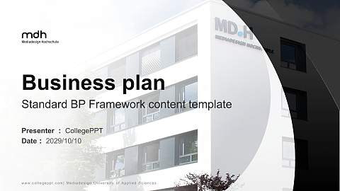 Mediadesign University of Applied Sciences Competition/Entrepreneurship Contest PPT Template