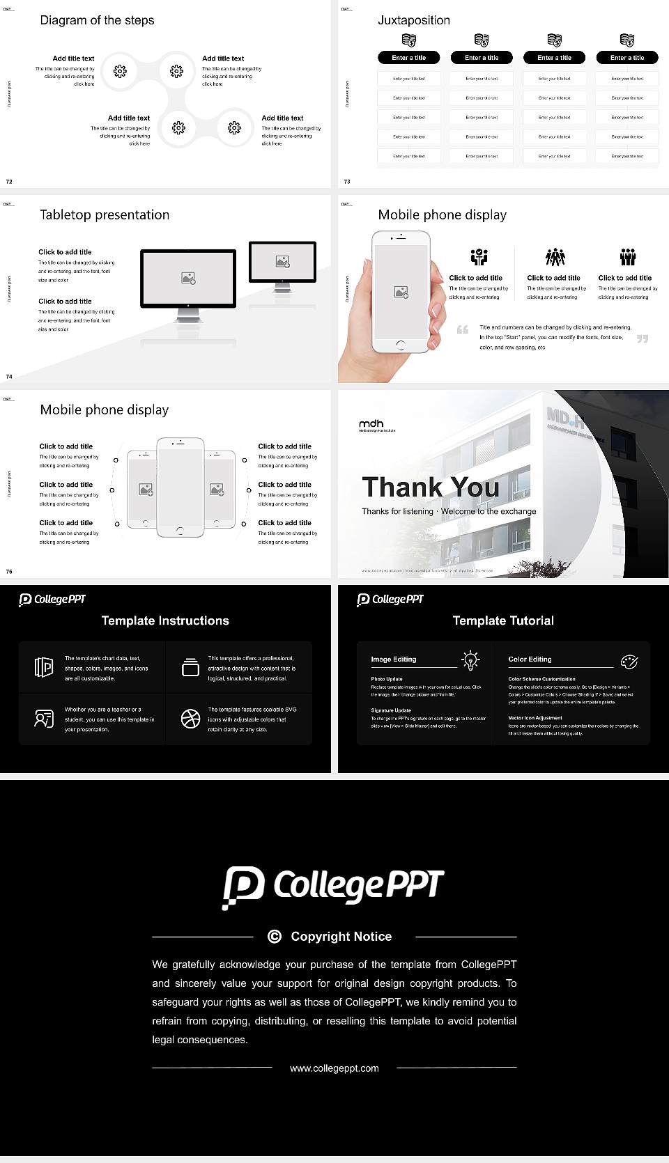 Mediadesign University of Applied Sciences Competition/Entrepreneurship Contest PPT Template16:9 ratio PPT effect preview image9