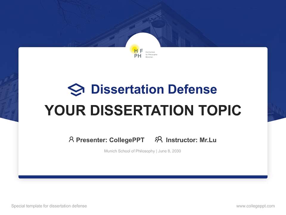 Munich School of Philosophy Graduation Thesis Defense PPT Template4:3 ratio PPT effect preview image7