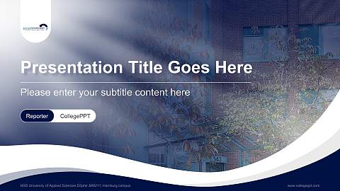 HSD University of Applied Sciences Döpfer – Hamburg campus Lecture Sharing and Networking Event PPT Template