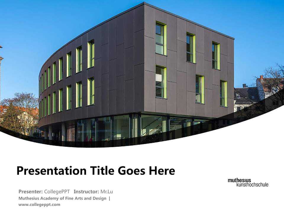Muthesius Academy of Fine Arts and Design Course/Courseware Creation PPT Template4:3 ratio PPT effect preview image5
