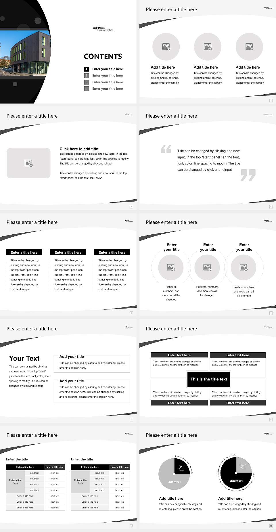 Muthesius Academy of Fine Arts and Design Course/Courseware Creation PPT Template4:3 ratio PPT effect preview image2