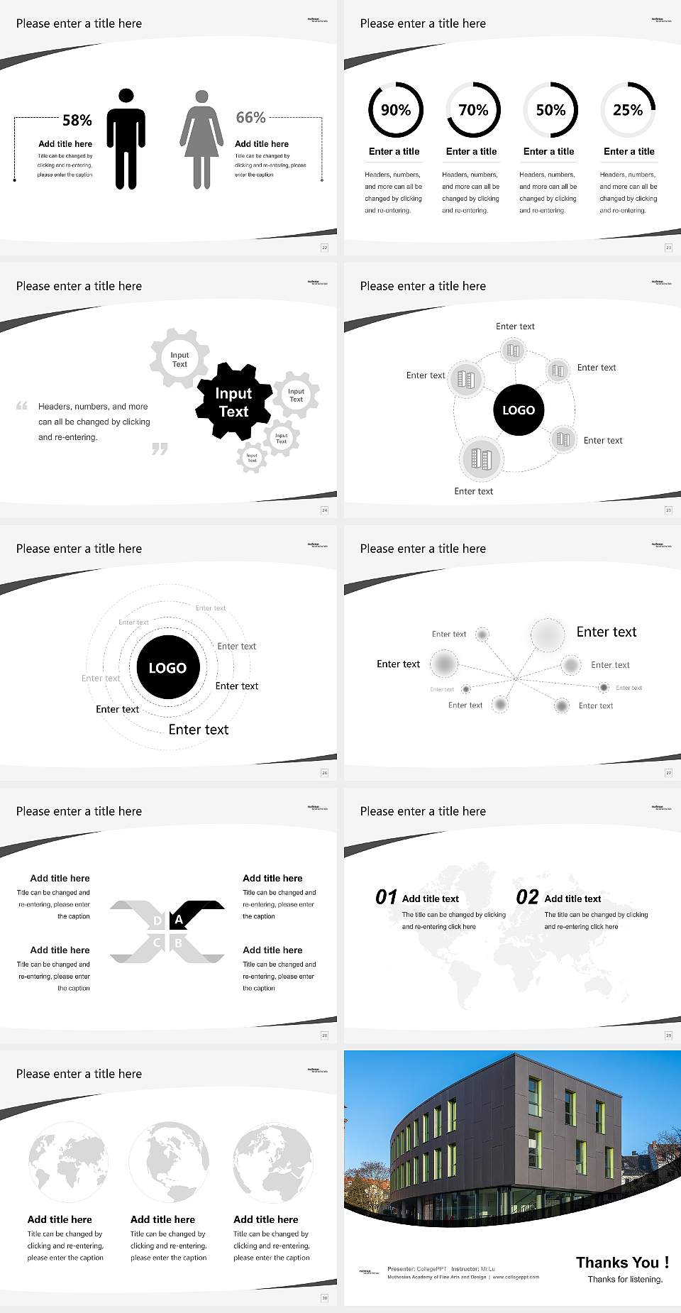 Muthesius Academy of Fine Arts and Design Course/Courseware Creation PPT Template4:3 ratio PPT effect preview image4