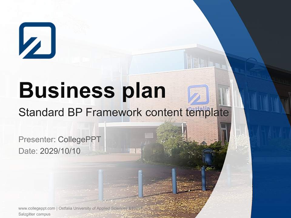 Ostfalia University of Applied Sciences – Salzgitter campus Competition/Entrepreneurship Contest PPT Template4:3 ratio PPT effect preview image9