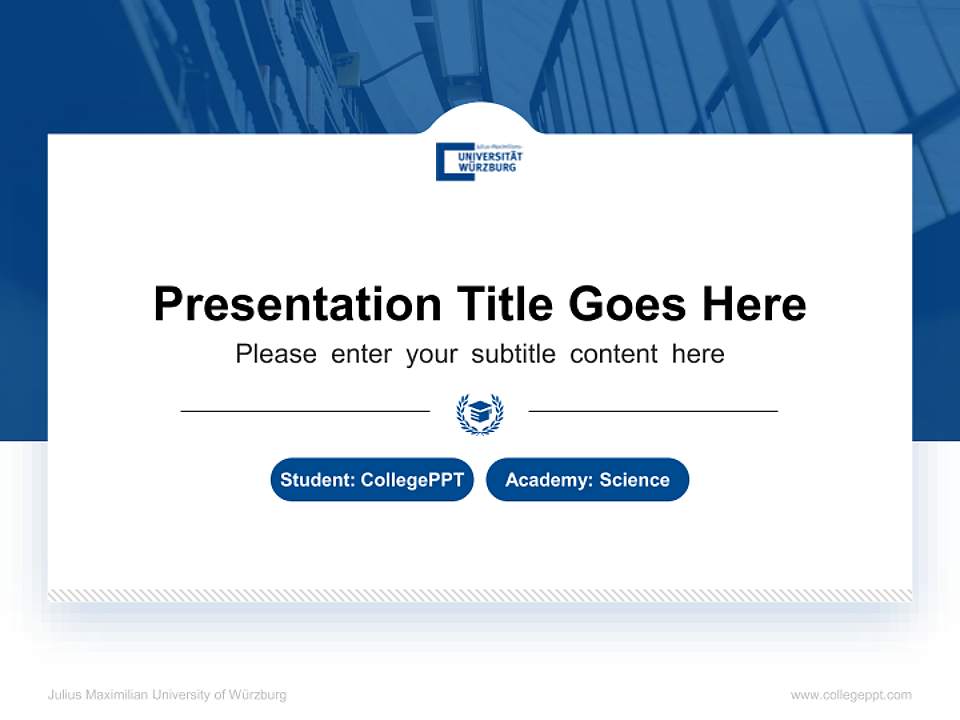 Julius Maximilian University of Würzburg National Scholarship Defense PPT Template4:3 ratio PPT effect preview image4