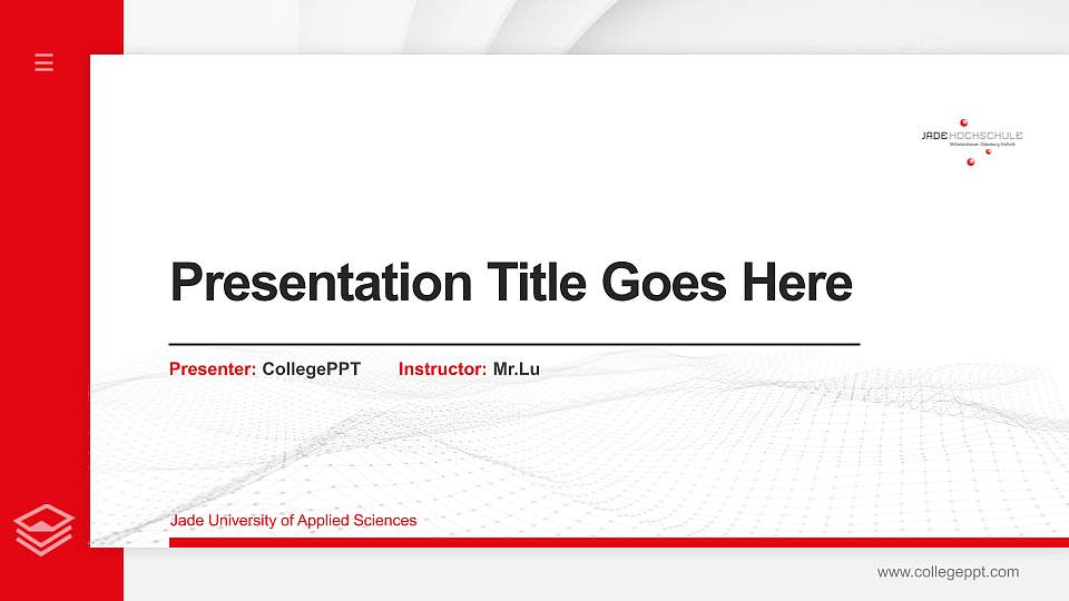 Jade University of Applied Sciences Thesis Proposal/Graduation Defense PPT Template16:9 ratio PPT effect preview image