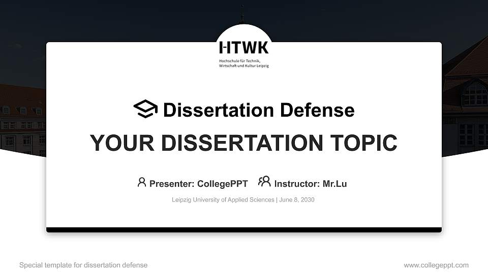 Leipzig University of Applied Sciences Graduation Thesis Defense PPT Template16:9 ratio PPT effect preview image