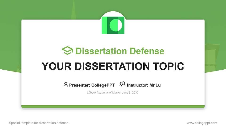 Lübeck Academy of Music Graduation Thesis Defense PPT Template16:9 ratio PPT effect preview image