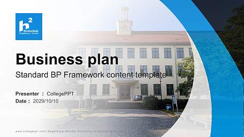 Magdeburg-Stendal University of Applied Sciences Competition/Entrepreneurship Contest PPT Template