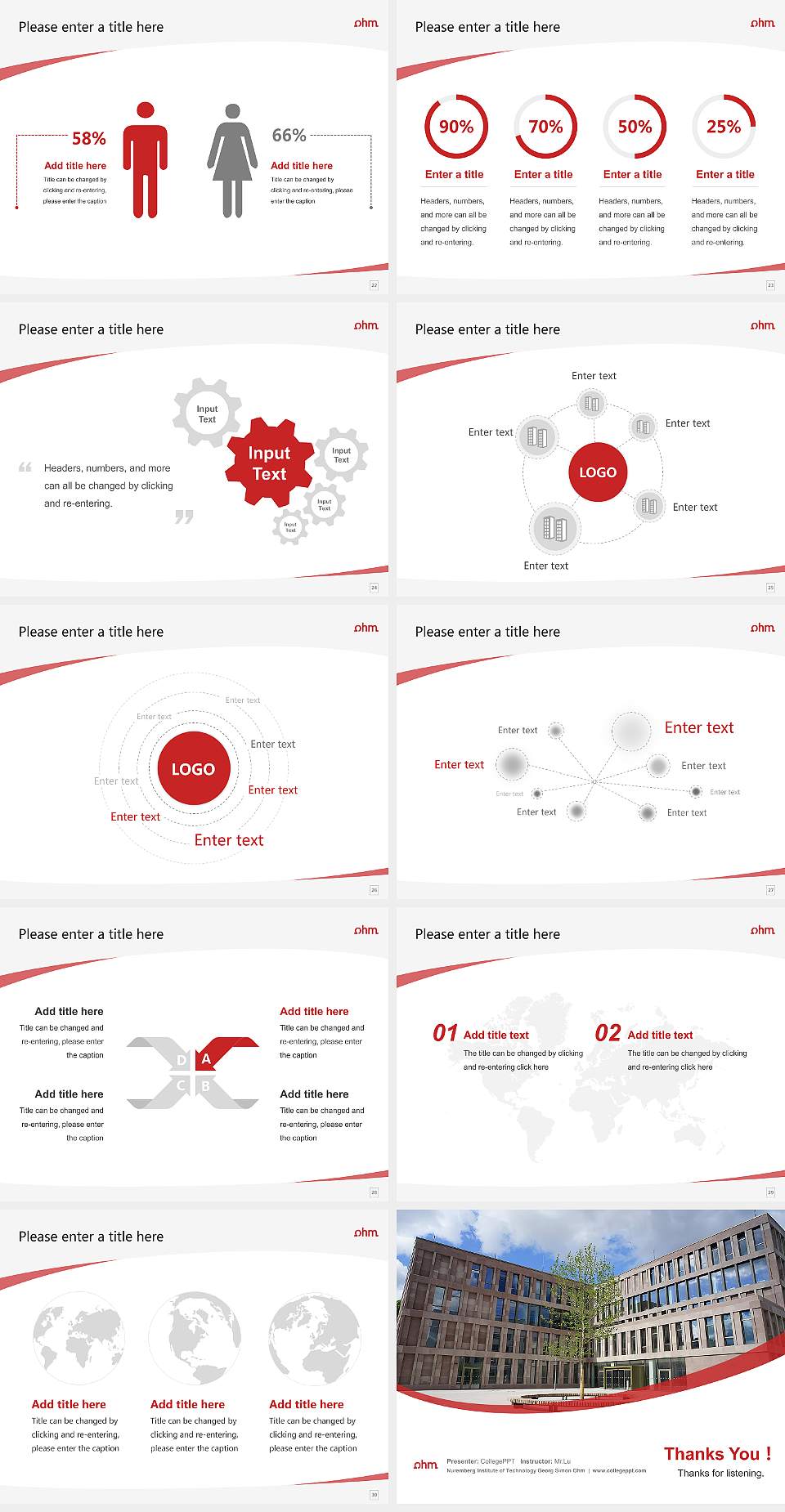 Nuremberg Institute of Technology Georg Simon Ohm Course/Courseware Creation PPT Template4:3 ratio PPT effect preview image4