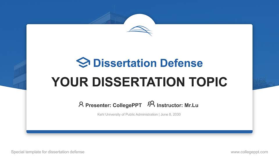 Kehl University of Public Administration Graduation Thesis Defense PPT Template16:9 ratio PPT effect preview image