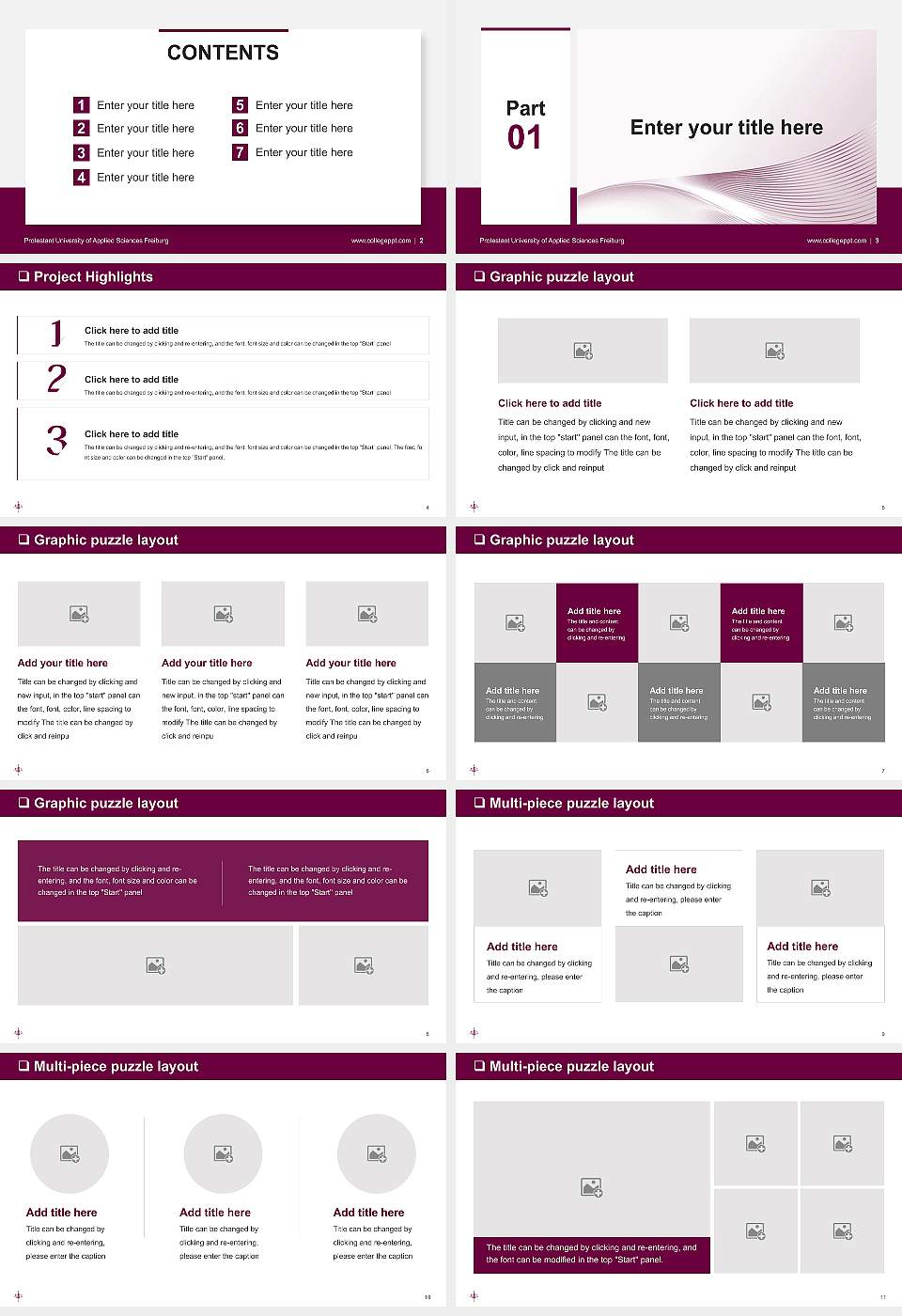 Protestant University of Applied Sciences Freiburg General PPT Template16:9 ratio PPT effect preview image2