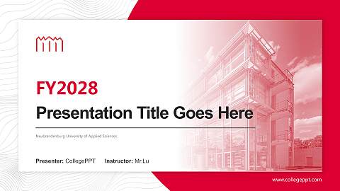Neubrandenburg University of Applied Sciences Academic Presentation/Research Findings Report PPT Template