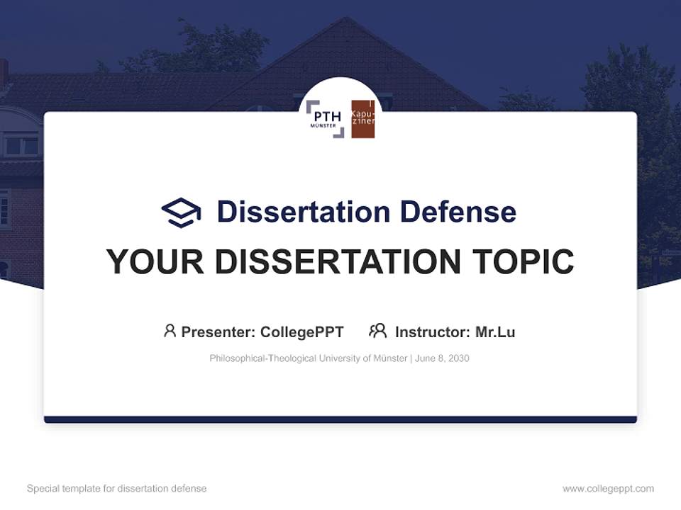 Philosophical-Theological University of Münster Graduation Thesis Defense PPT Template4:3 ratio PPT effect preview image7