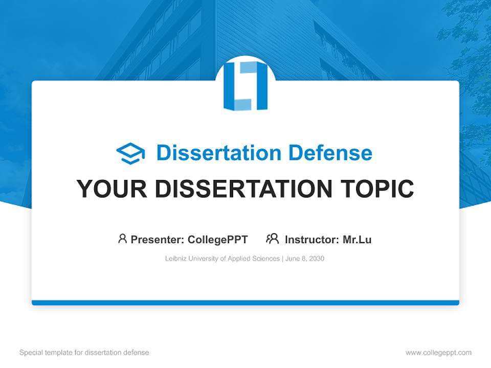 Leibniz University of Applied Sciences Graduation Thesis Defense PPT Template4:3 ratio PPT effect preview image7