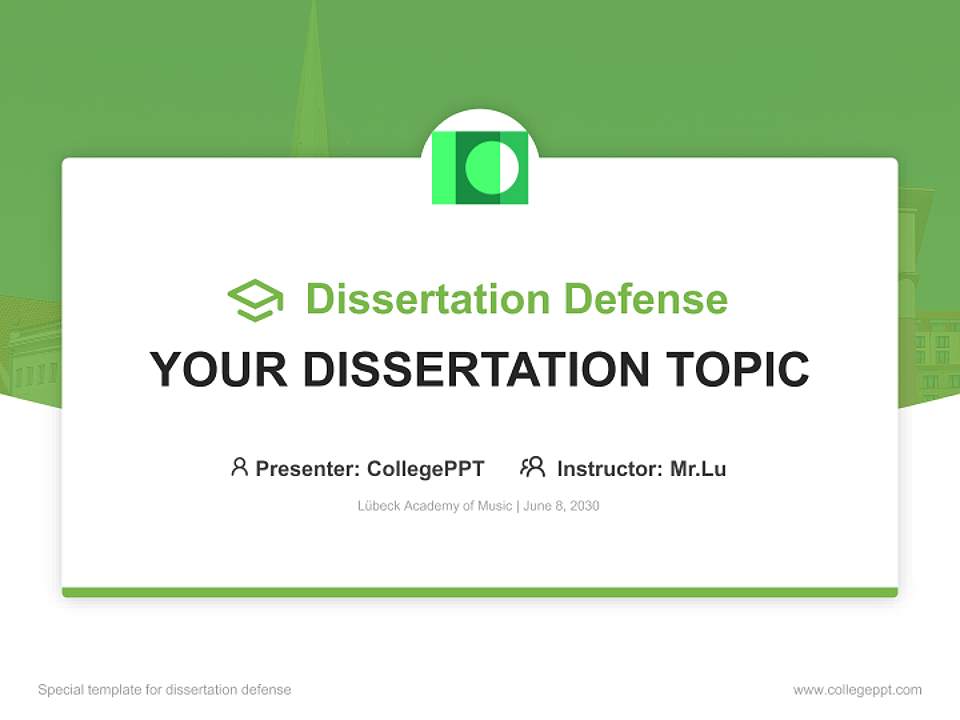 Lübeck Academy of Music Graduation Thesis Defense PPT Template4:3 ratio PPT effect preview image7