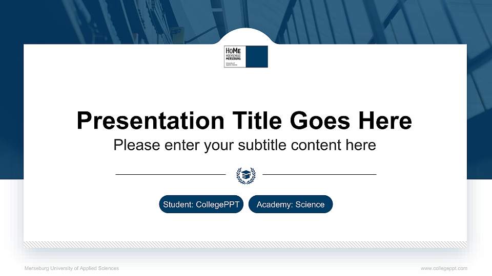 Merseburg University of Applied Sciences National Scholarship Defense PPT Template16:9 ratio PPT effect preview image