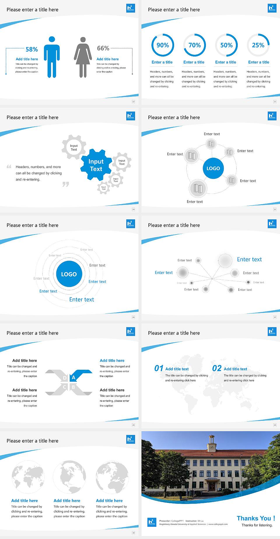 Magdeburg-Stendal University of Applied Sciences Course/Courseware Creation PPT Template4:3 ratio PPT effect preview image4