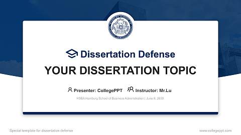 HSBA Hamburg School of Business Administration Graduation Thesis Defense PPT Template