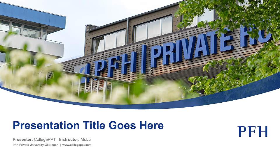 PFH Private University Göttingen Course/Courseware Creation PPT Template16:9 ratio PPT effect preview image
