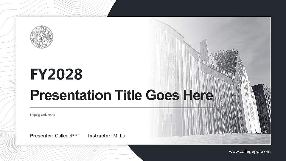 Leipzig University Academic Presentation/Research Findings Report PPT Template16:9 ratio PPT effect preview image