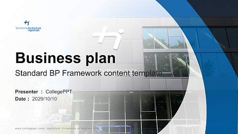 Ingolstadt University of Applied Sciences Competition/Entrepreneurship Contest PPT Template