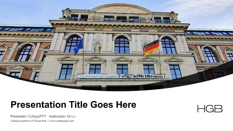 Leipzig Academy of Visual Arts Course/Courseware Creation PPT Template16:9 ratio PPT effect preview image