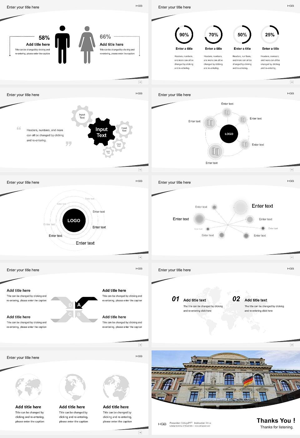 Leipzig Academy of Visual Arts Course/Courseware Creation PPT Template16:9 ratio PPT effect preview image4