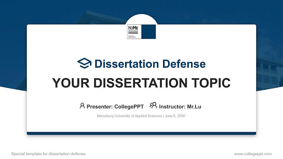Merseburg University of Applied Sciences Graduation Thesis Defense PPT Template16:9 ratio PPT effect preview image