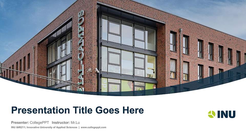 INU – Innovative University of Applied Sciences Course/Courseware Creation PPT Template16:9 ratio PPT effect preview image