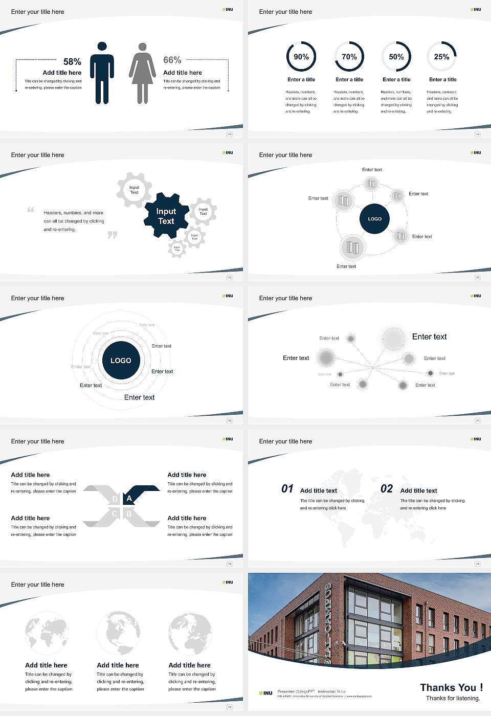 INU – Innovative University of Applied Sciences Course/Courseware Creation PPT Template16:9 ratio PPT effect preview image4