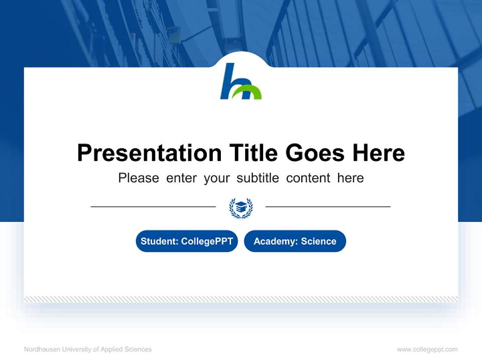 Nordhausen University of Applied Sciences National Scholarship Defense PPT Template4:3 ratio PPT effect preview image4