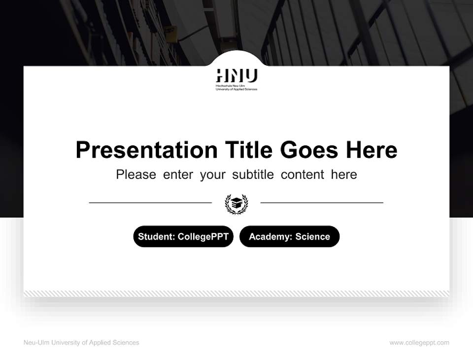 Neu-Ulm University of Applied Sciences National Scholarship Defense PPT Template4:3 ratio PPT effect preview image4