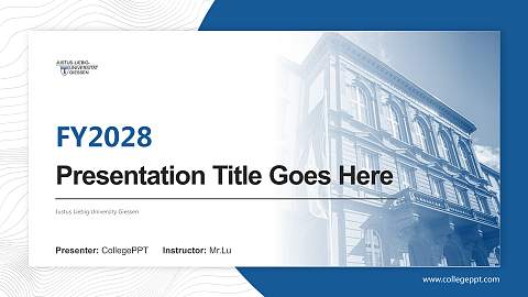 Justus Liebig University Giessen Academic Presentation/Research Findings Report PPT Template