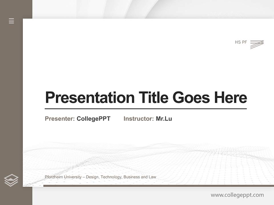 Pforzheim University – Design, Technology, Business and Law Thesis Proposal/Graduation Defense PPT Template4:3 ratio PPT effect preview image5