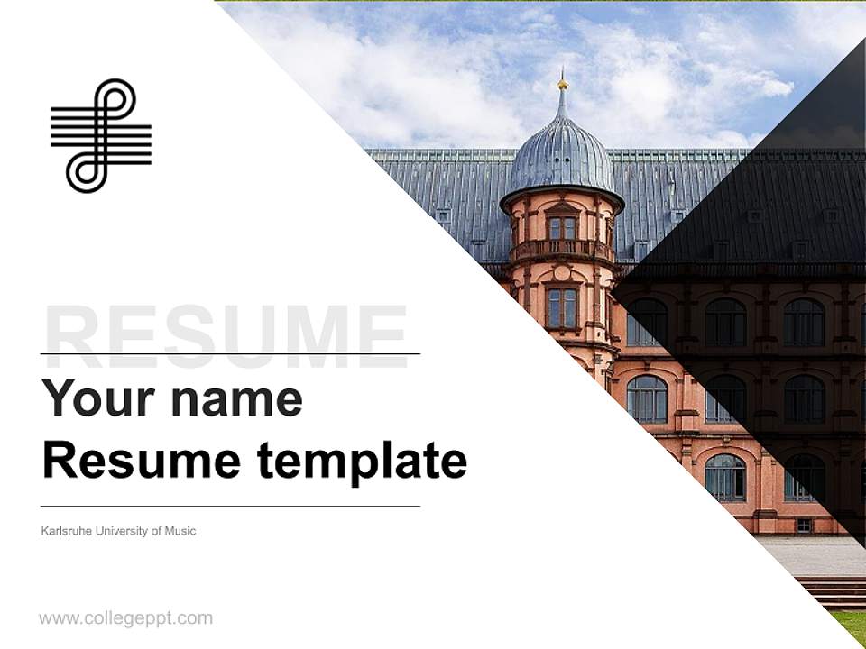 Karlsruhe University of Music Resume PPT Template4:3 ratio PPT effect preview image5