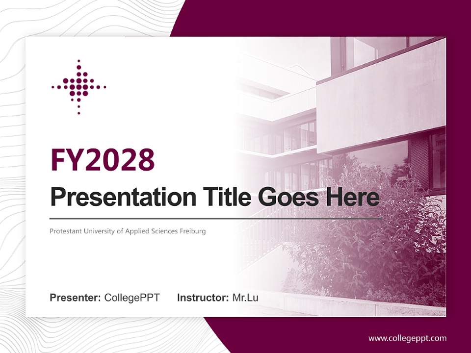 Protestant University of Applied Sciences Freiburg Academic Presentation/Research Findings Report PPT Template4:3 ratio PPT effect preview image5